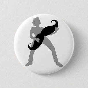 Hair Guitar Ronde Button 5,7 Cm