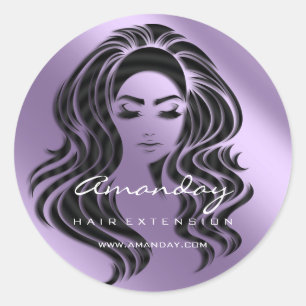 Hair Lash Extension Stylist Makeup Artis Violet Ronde Sticker