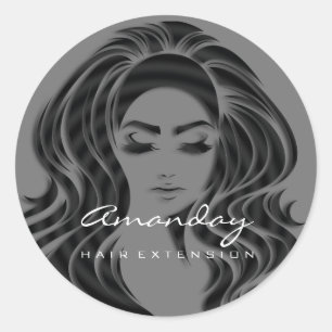 Hair Lashes Extension Stylist Makeup Grey 16th Ronde Sticker