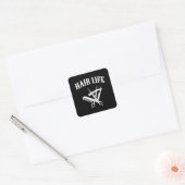 Hair Life - Kapsalon Vierkante Sticker (Envelop)