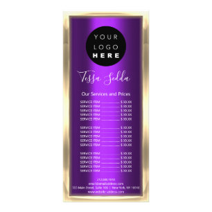 Hair Makeup Body Huid Care Logo Gold Beauty Paars Reclamekaart