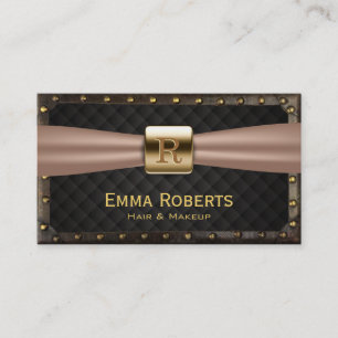 Hair & Makeup Gold Monogram Steampunk Visitekaartje