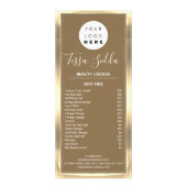 Hair Makeup Nail Manicure Pedicure Gold Bronze Reclamekaart (Achterkant)