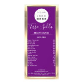 Hair Makeup Nail Manicure Pedicure Gold Paars Reclamekaart (Achterkant)