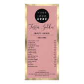 Hair Makeup Nails Manicure Pedicure Blush Gold Reclamekaart (Achterkant)