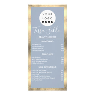 Hair Makeup Nails Manicure Pedicure Gold Smoky Blu Reclamekaart