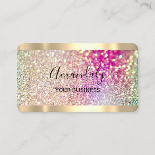 Hair Nails Makeup Stylist Gold Holografen Glitter Visitekaartje