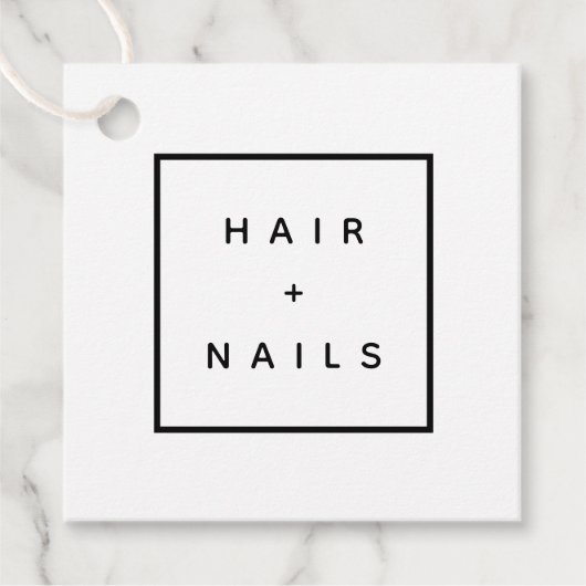 HAIR + NAILS stylist handgemaakte label DIY (Voorkant)