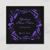 Hair Salon Black en Paars Vierkante Visitekaartje (Voorkant)