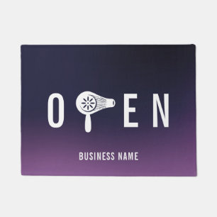 Hair Salon Blow Dry Bar Deep Paars Open Welkom Deurmat