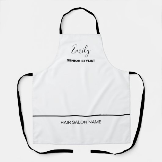 Hair Salon Business Name Employee Job White Schort (Voorkant)