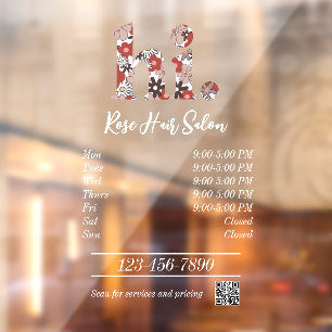 Hair Salon Business Open uren Raamsticker