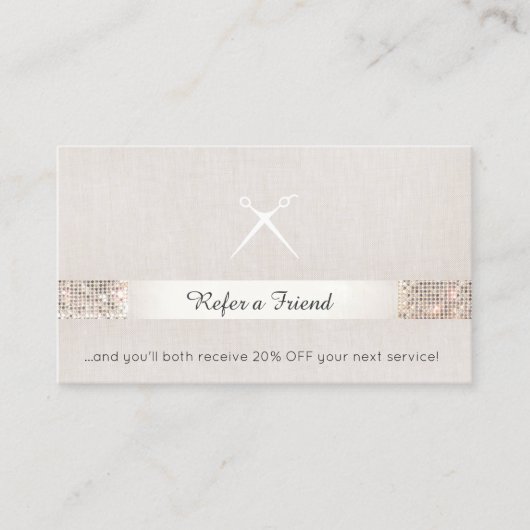 Hair Salon Customer Referral Sequin Scissors (Voorkant)