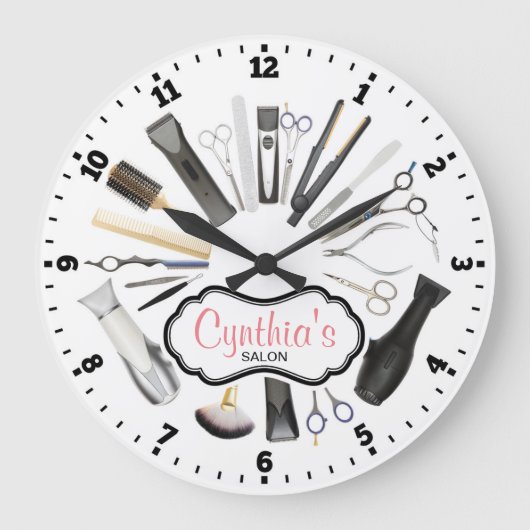 Hair Salon Decorative Wall Clock Grote Klok (Voorkant)