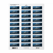 Hair Salon Haarstylist Modern Blue & Gold Scissors Etiket (Full Sheet)