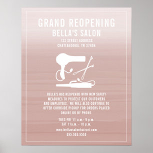Hair Salon heropend Covid Safety Blush Ombre Poster