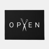 Hair Salon Minimalist Scissor Open Welkom Deurmat (Voorkant)