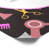 Hair Salon poster zwarte achtergrond (Hoek)