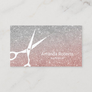Hair Salon Roos Gold en Silver Glitter Benoeming Afsprakenkaartje