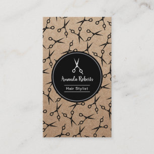 Hair Salon Scissor Pattern Rustic Appointment Afsprakenkaartje