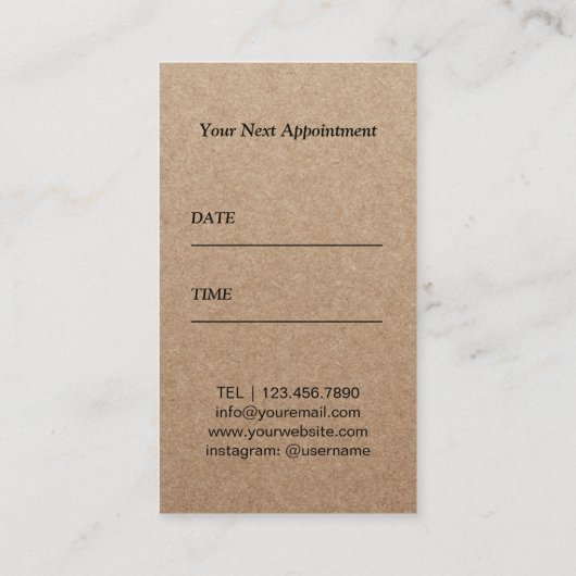 Hair Salon Scissor Pattern Rustic Appointment Afsprakenkaartje (Achterkant)