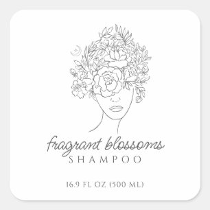 Hair Shampoo Productlabel Vierkante Sticker
