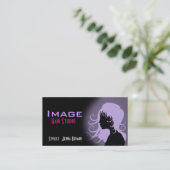 Hair Studio Visitekaartje Paars Black (Staand voorkant)