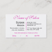 Hair Style Salon Afsprakenkaartje (Achterkant)