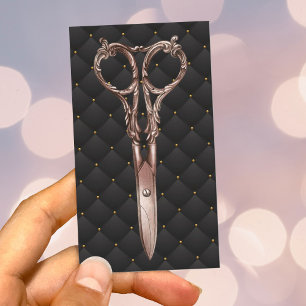 Hair Stylist Antiek Roos Gold Scissor Lux Salon Visitekaartje