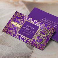 Hair Stylist Antiek Scissor Luxury Paars & Gold