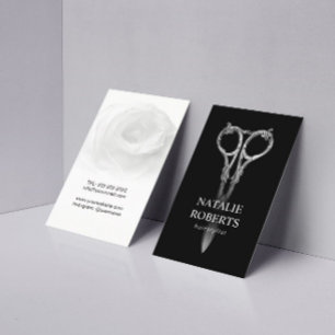 Hair Stylist Antiek Scissor & Roos Beauty Salon Visitekaartje