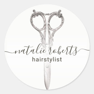 Hair Stylist Antiek Scissor Salon Ronde Sticker