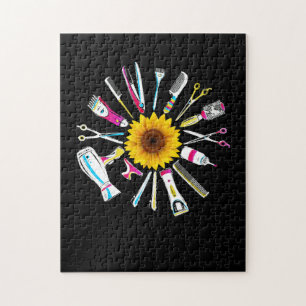 Hair Stylist Barber Tools Floral Legpuzzel