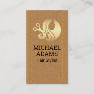 Hair Stylist Beauty Logo   gestikt leer Visitekaartje