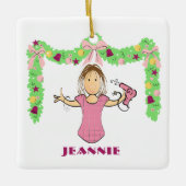 Hair Stylist Cartoon Funny Thank You Christmas Keramisch Ornament (Voorkant)