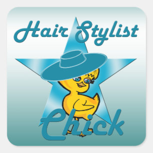 Hair Stylist Chick #7 Vierkante Sticker