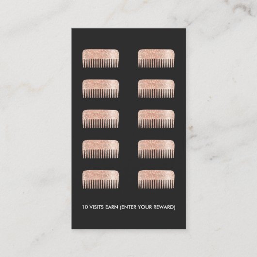 Hair Stylist Comb 10 Punch Customer Loyalty Card (Voorkant)