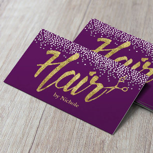 Hair Stylist Confetti Stippen Paars Benoeming Afsprakenkaartje