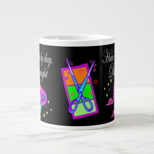 HAIR STYLIST DIVA GEPERSONALISEERD EXTRA GROTE BEKER (Voorkant)