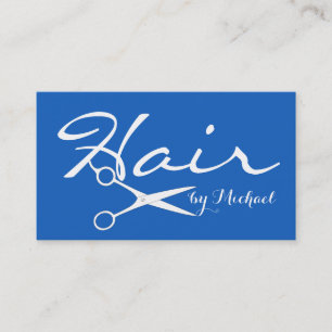 Hair Stylist Elegant Denim Background Visitekaartje