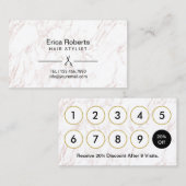 Hair Stylist Elegant Marble Loyalty Punch (Voorkant / Achterkant)