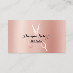 Hair Stylist Elegant Roos Gold Foil Beauty Salon Visitekaartje