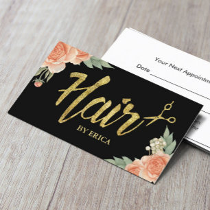 Hair Stylist  Floral Salon Appointment Afsprakenkaartje
