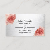 Hair Stylist  Floral Silver Appointment Afsprakenkaartje (Voorkant)