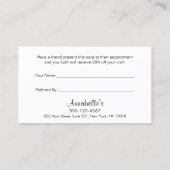 Hair Stylist Gold Comb - klantverwijzing Aanbevelingskaartje (Achterkant)