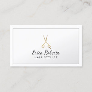Hair Stylist Gold Scissor Minimal Beauty Salon Visitekaartje