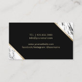 Hair Stylist Gold Scissor Modern Marble Hair Salon Visitekaartje (Achterkant)