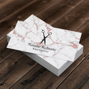 Hair Stylist Haarstylist Roos Gold Marble Salon Visitekaartje