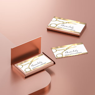 Hair Stylist Hairdresser Golden Scissors Visitekaartje