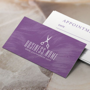 Hair Stylist Hairdresser Paars Salon Appointment Afsprakenkaartje